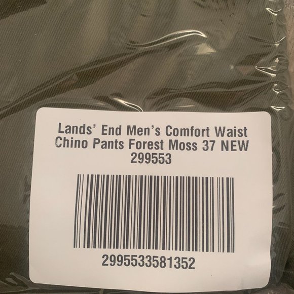 NWT‎ LANDS' END MEN'S COMFORT WAIST CHINO PANTS FOREST MOSS 37 - Picture 9 of 10